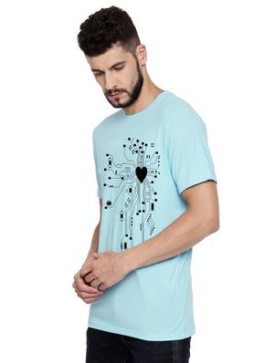 light blue front print t-shirt - 17327515 - Standard Image - 2