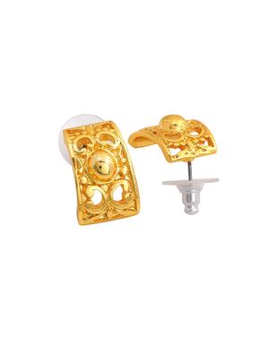 gold metal studs earring - 17327568 - Standard Image - 3