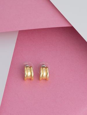 gold metal studs earring - 17327570 - Standard Image - 2