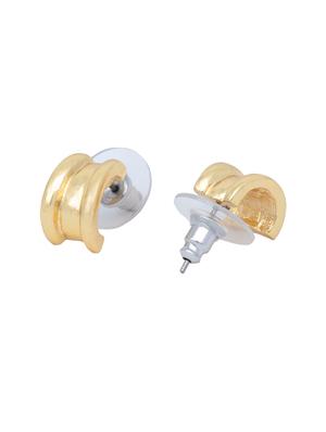 gold metal studs earring - 17327570 - Standard Image - 4