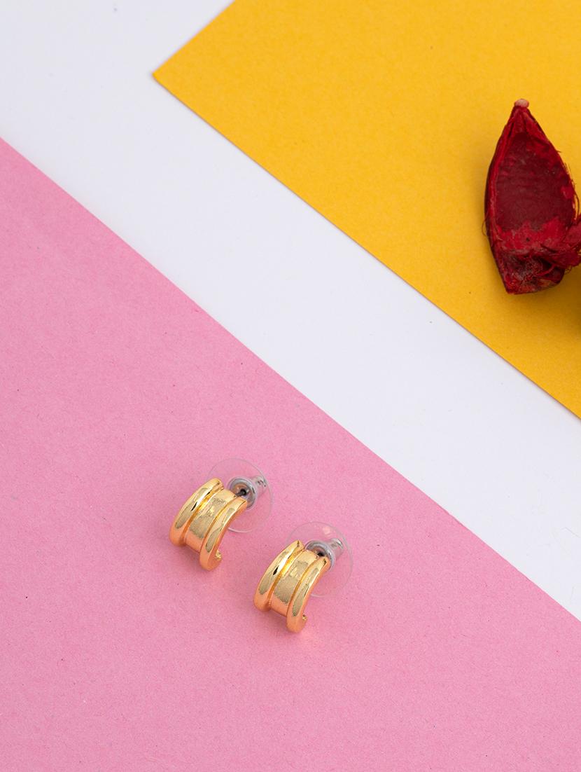 gold metal studs earring - 17327570 - Zoom Image - 1