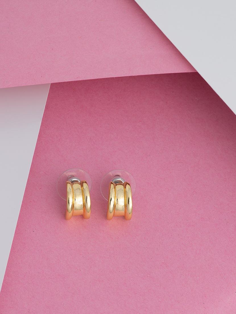 gold metal studs earring - 17327570 - Zoom Image - 2