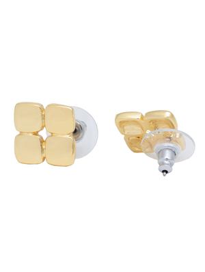gold metal studs earring - 17327576 - Standard Image - 3