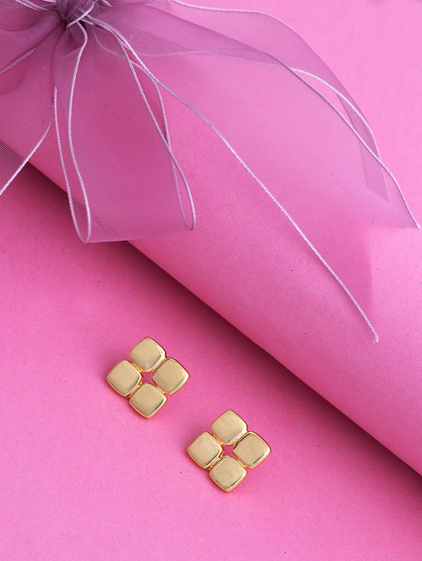 gold metal studs earring - 17327576 - Zoom Image - 1