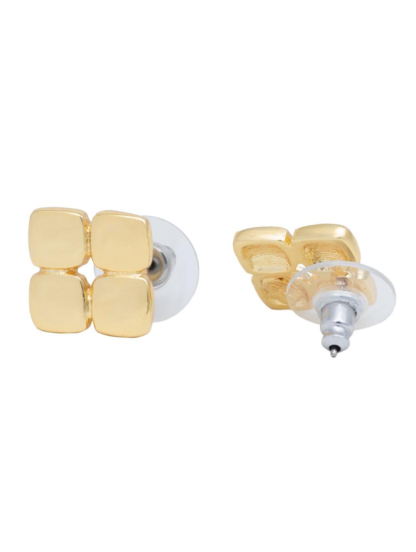 gold metal studs earring - 17327576 - Zoom Image - 3