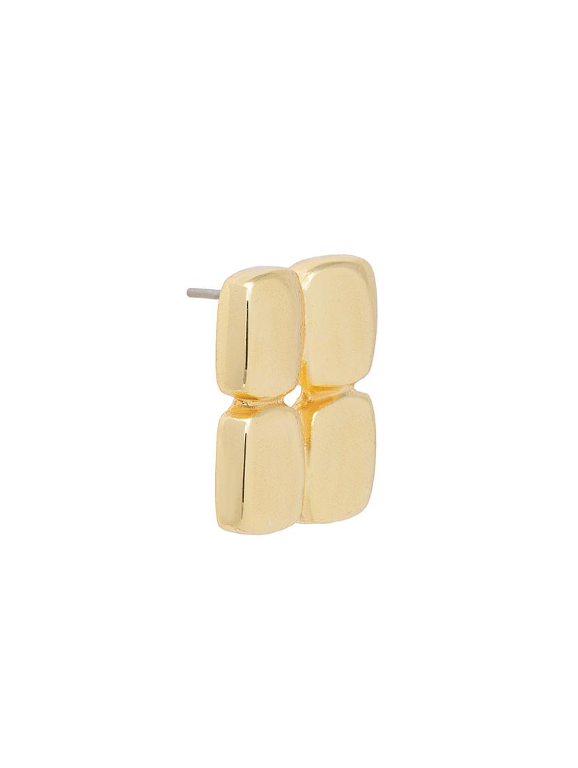 gold metal studs earring - 17327576 - Zoom Image - 4