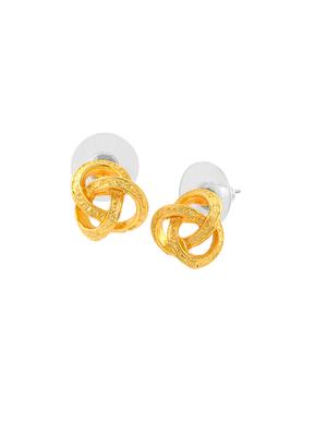 gold metal studs earring - 17327579 - Standard Image - 3