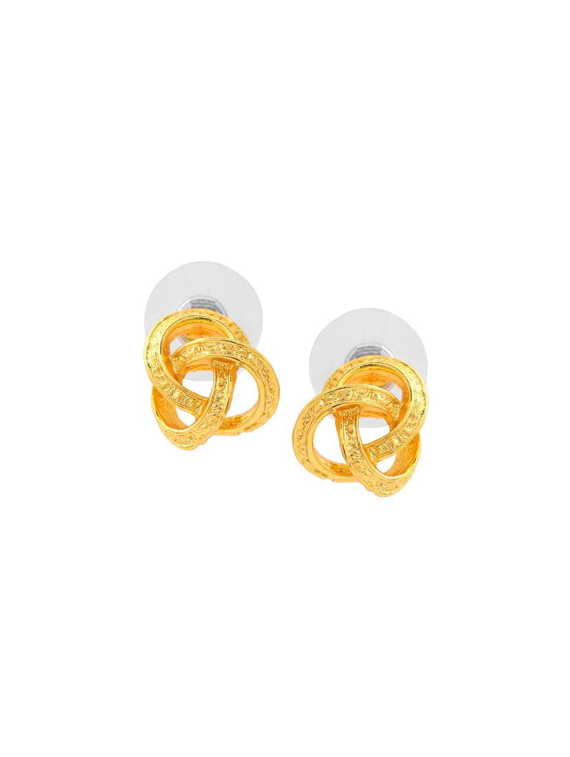 gold metal studs earring - 17327579 - Zoom Image - 2