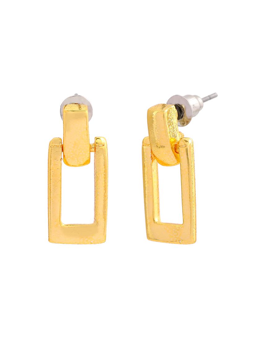 gold metal drop earring - 17327580 - Zoom Image - 2