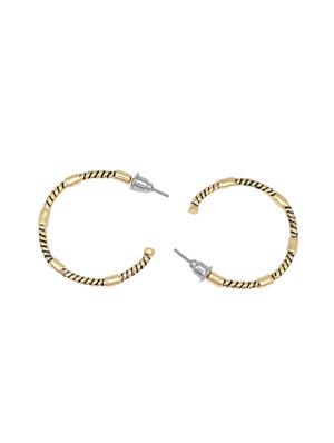 gold metal hoop earring - 17327581 - Standard Image - 3