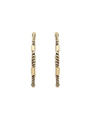 gold metal hoop earring - 17327581 - Standard Image - 4