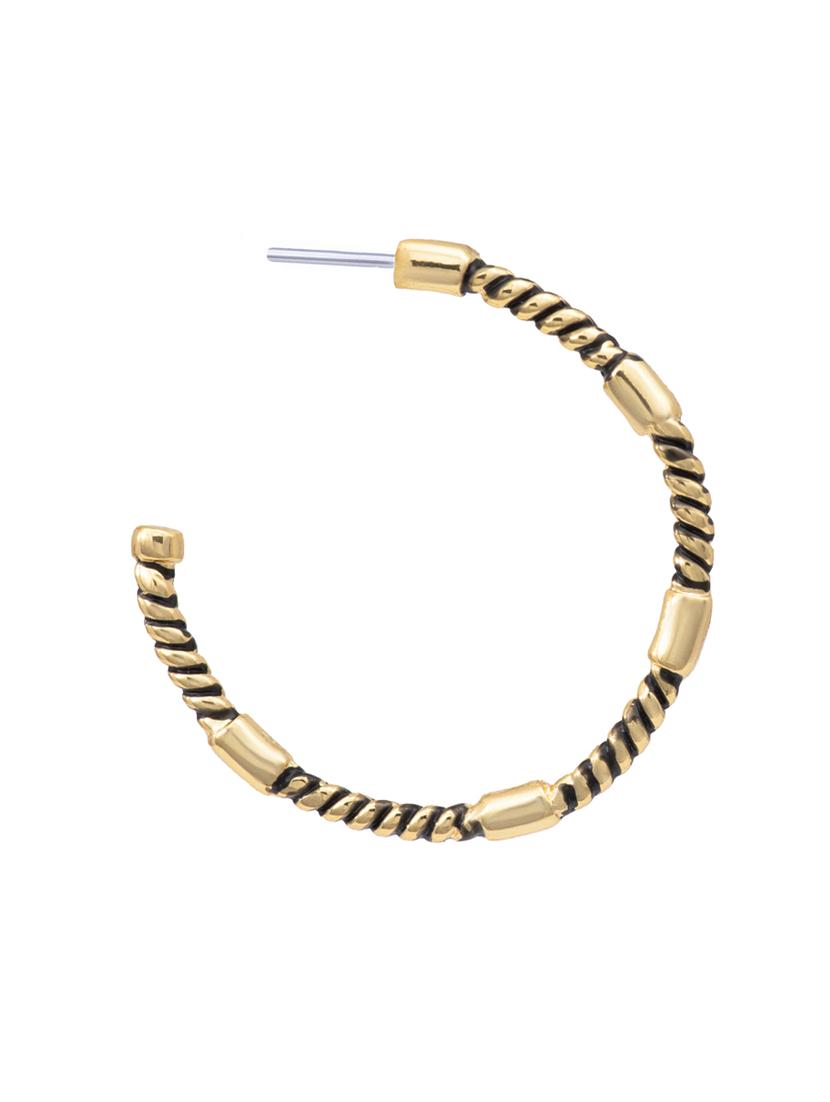 gold metal hoop earring - 17327581 - Zoom Image - 2