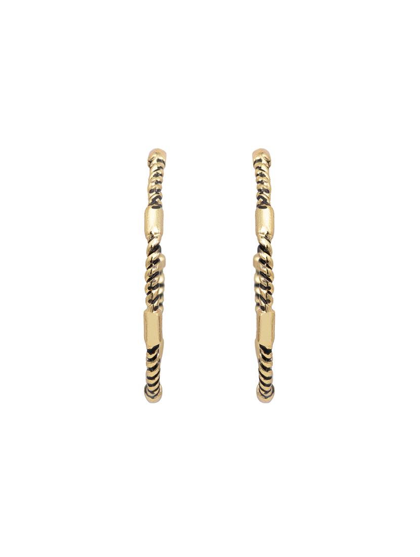 gold metal hoop earring - 17327581 - Zoom Image - 4