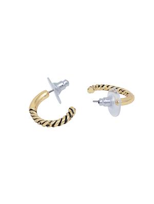 gold metal hoop earring - 17327582 - Standard Image - 4