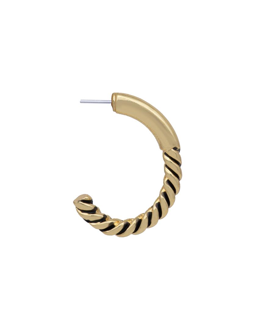 gold metal hoop earring - 17327582 - Zoom Image - 3