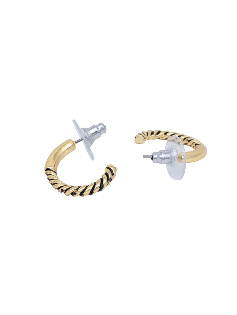 gold metal hoop earring - 17327582 - Zoom Image - 4