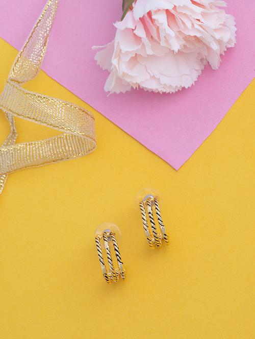 gold metal hoop earring - 17327583 - Standard Image - 1
