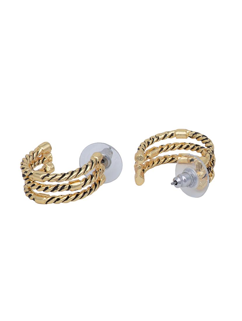 gold metal hoop earring - 17327583 - Zoom Image - 2