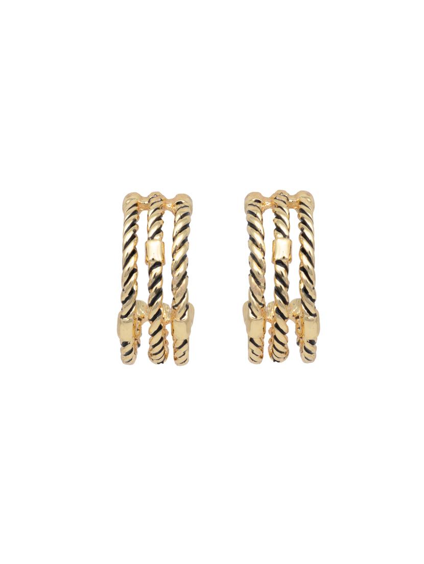 gold metal hoop earring - 17327583 - Zoom Image - 3
