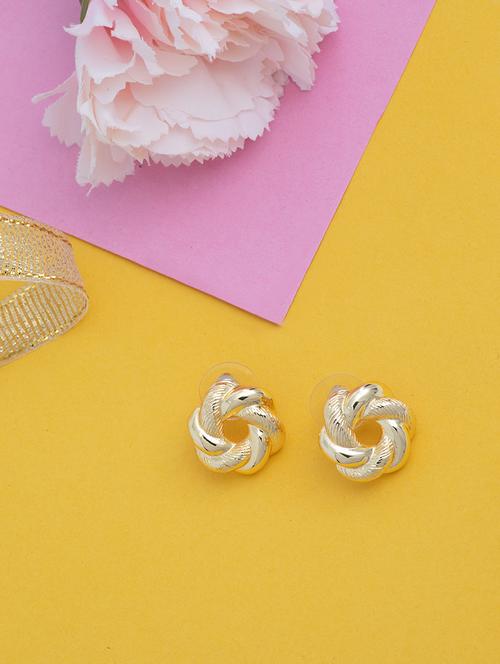gold metal studs earring - 17327585 - Standard Image - 1