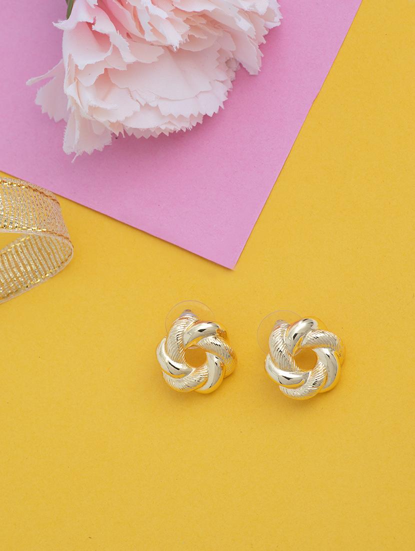 gold metal studs earring - 17327585 - Zoom Image - 1