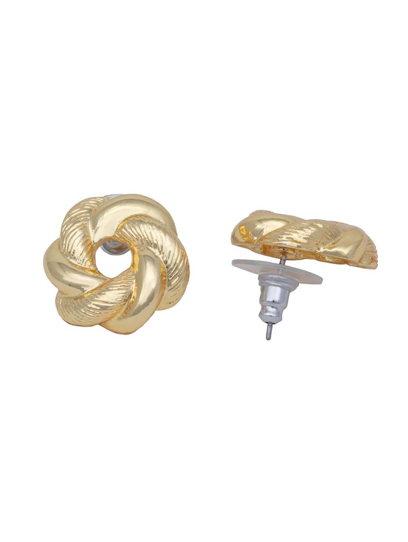 gold metal studs earring - 17327585 - Zoom Image - 2