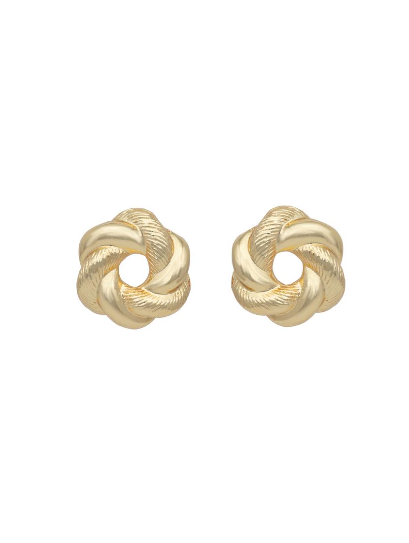 gold metal studs earring - 17327585 - Zoom Image - 3