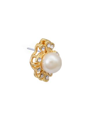 gold metal studs earring - 17327588 - Standard Image - 3