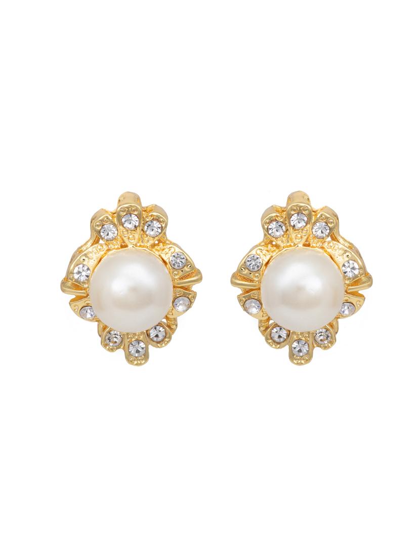gold metal studs earring - 17327588 - Zoom Image - 2