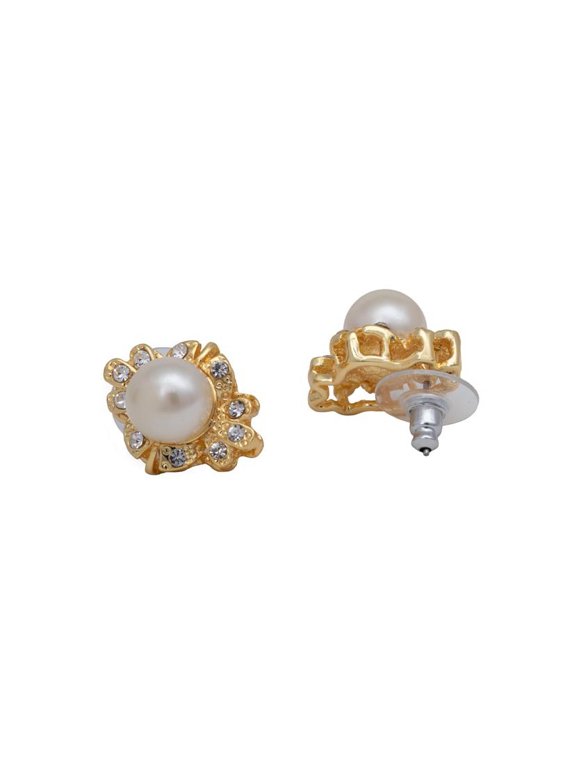 gold metal studs earring - 17327588 - Zoom Image - 4