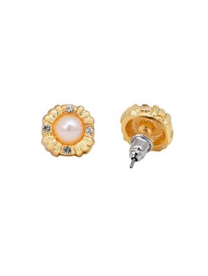 gold metal studs earring - 17327589 - Standard Image - 3
