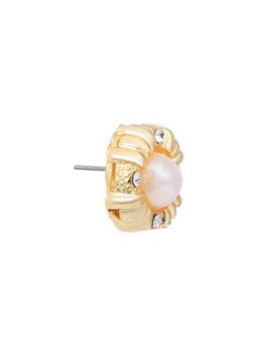 gold metal studs earring - 17327589 - Standard Image - 4