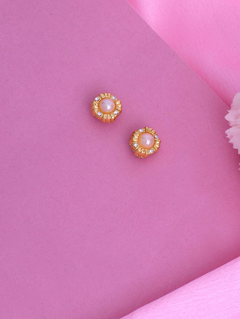 gold metal studs earring - 17327589 - Zoom Image - 1