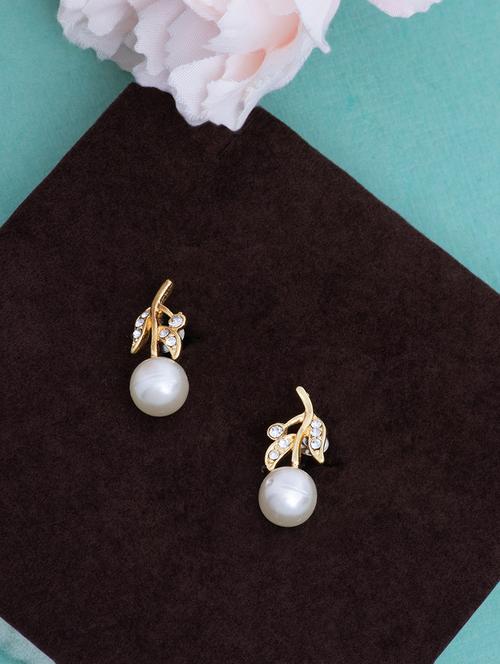 white metal studs earring - 17327590 - Standard Image - 1