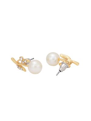 white metal studs earring - 17327590 - Standard Image - 2