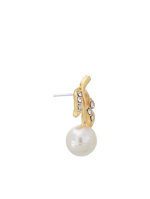 white metal studs earring - 17327590 - Standard Image - 4