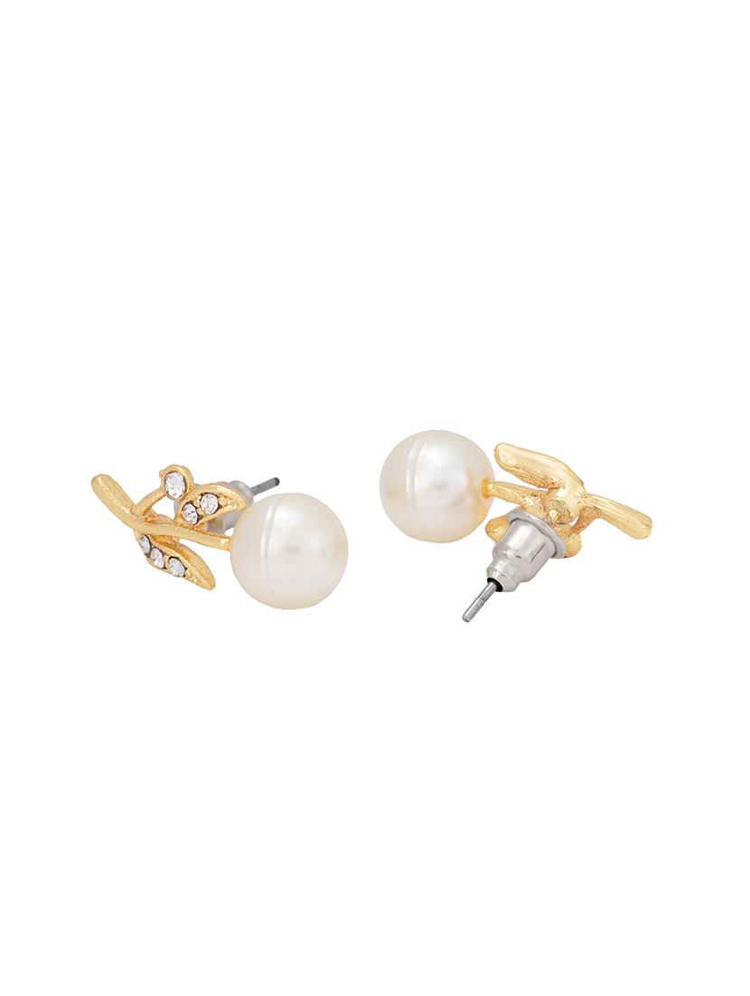 white metal studs earring - 17327590 - Zoom Image - 2