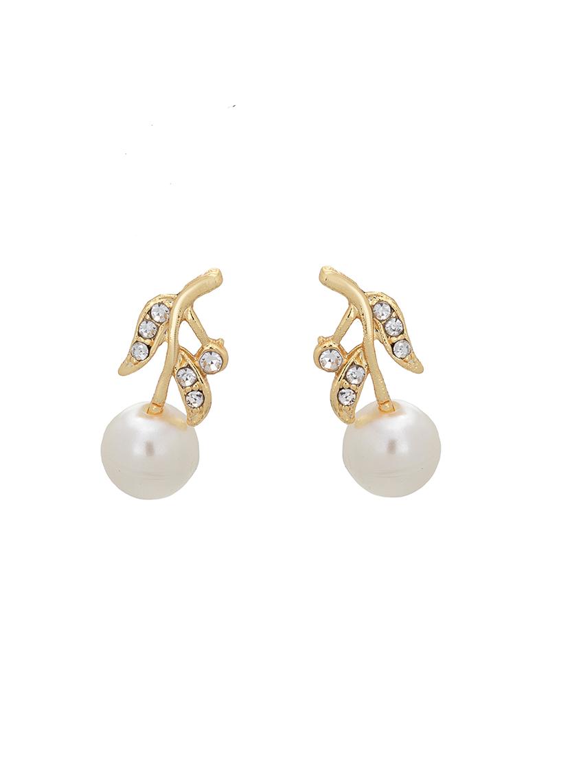 white metal studs earring - 17327590 - Zoom Image - 3
