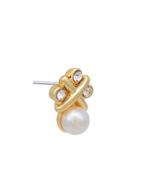 white metal studs earring - 17327592 - Standard Image - 3