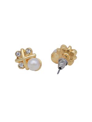 white metal studs earring - 17327592 - Standard Image - 4