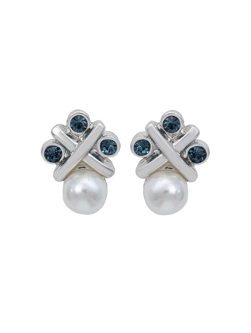 blue metal studs earring - 17327593 - Zoom Image - 2