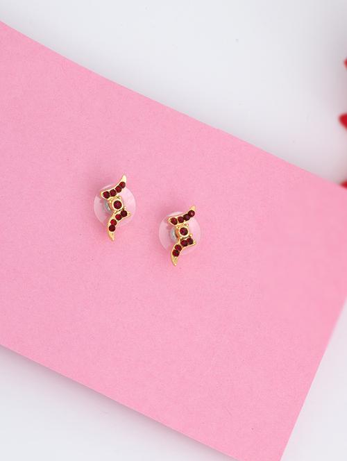red metal studs earring - 17327597 - Standard Image - 1