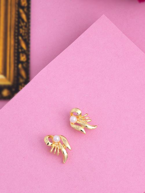 white metal studs earring - 17327601 - Standard Image - 1