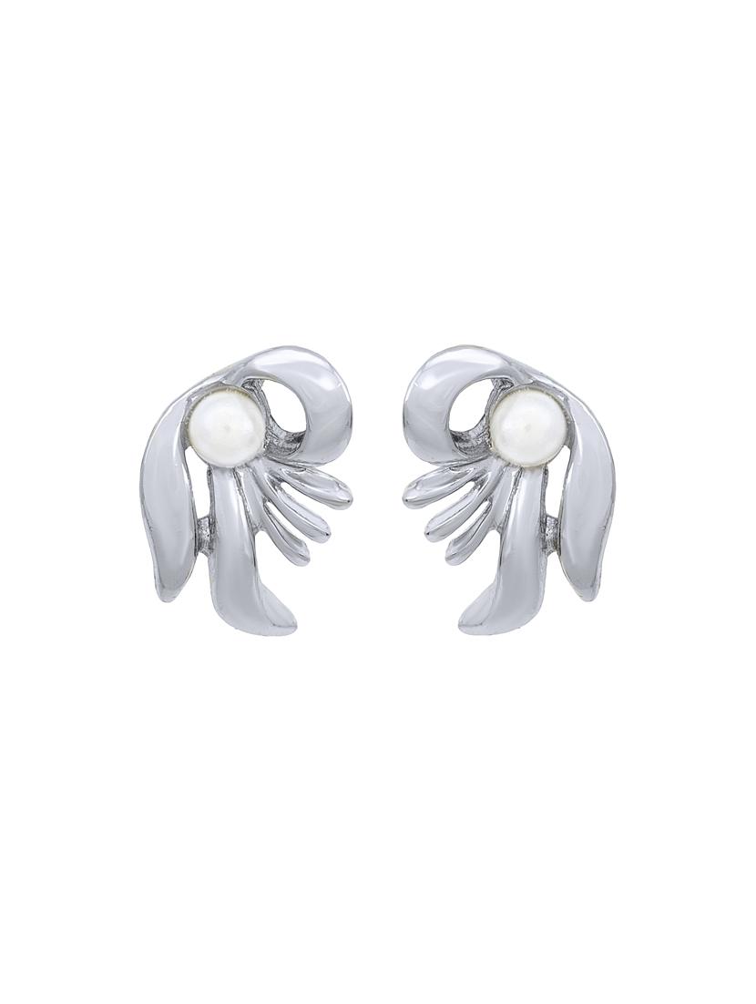 white metal studs earring - 17327602 - Zoom Image - 2