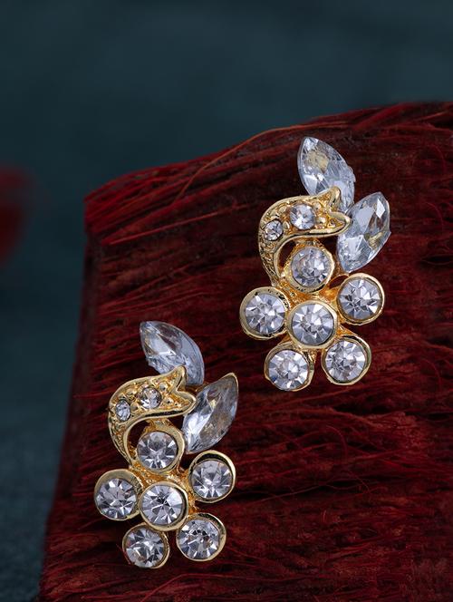 white metal studs earring - 17327607 - Standard Image - 1