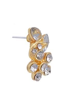 white metal studs earring - 17327607 - Standard Image - 4