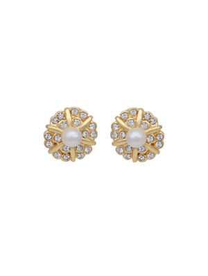 white metal studs earring - 17327608 - Standard Image - 3