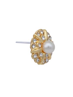 white metal studs earring - 17327608 - Standard Image - 4