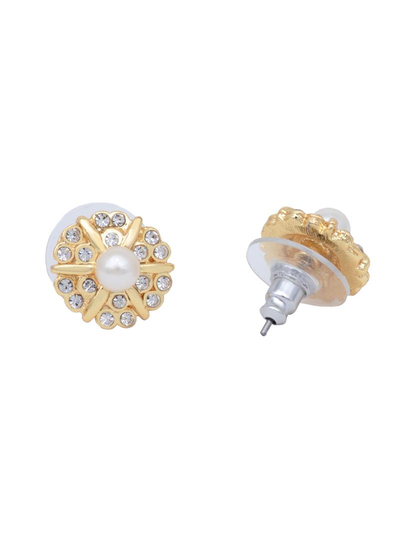 white metal studs earring - 17327608 - Zoom Image - 2