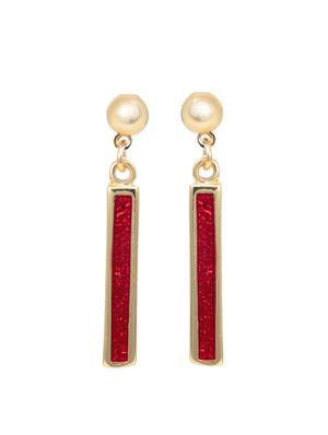 red metal drop earring - 17327616 - Standard Image - 2